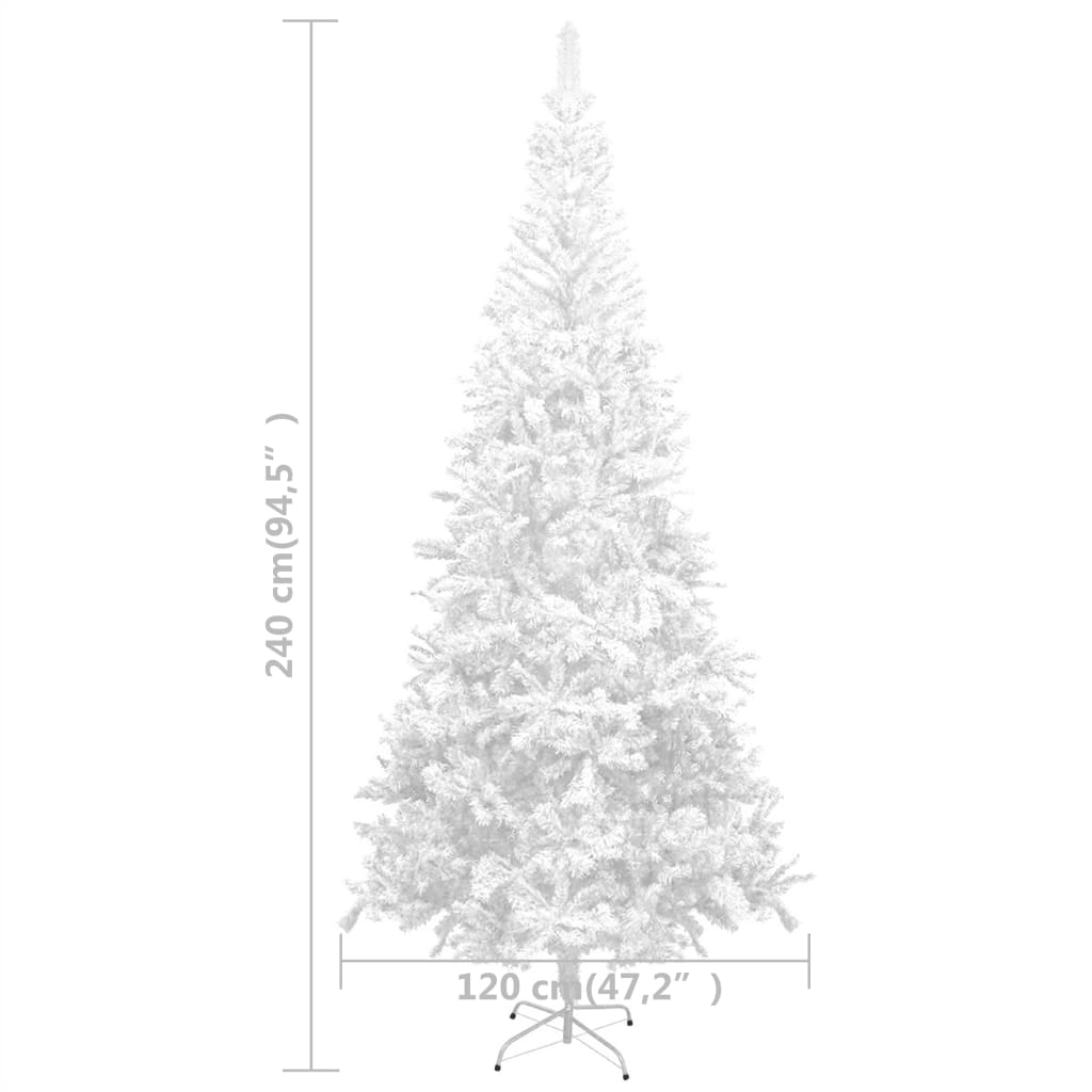 vidaXL Artificial Christmas Tree L 8 ft White