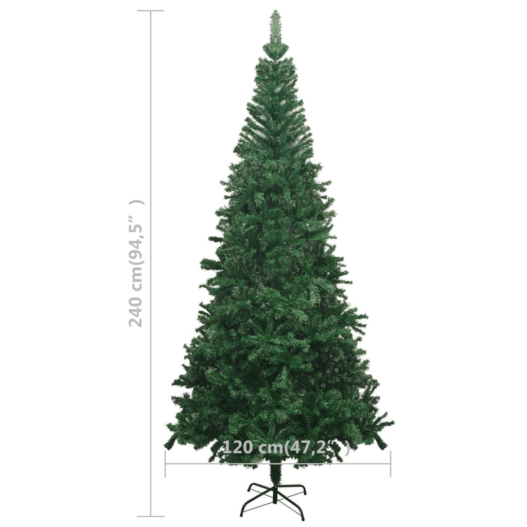 vidaXL Artificial Christmas Tree L 8 ft Green