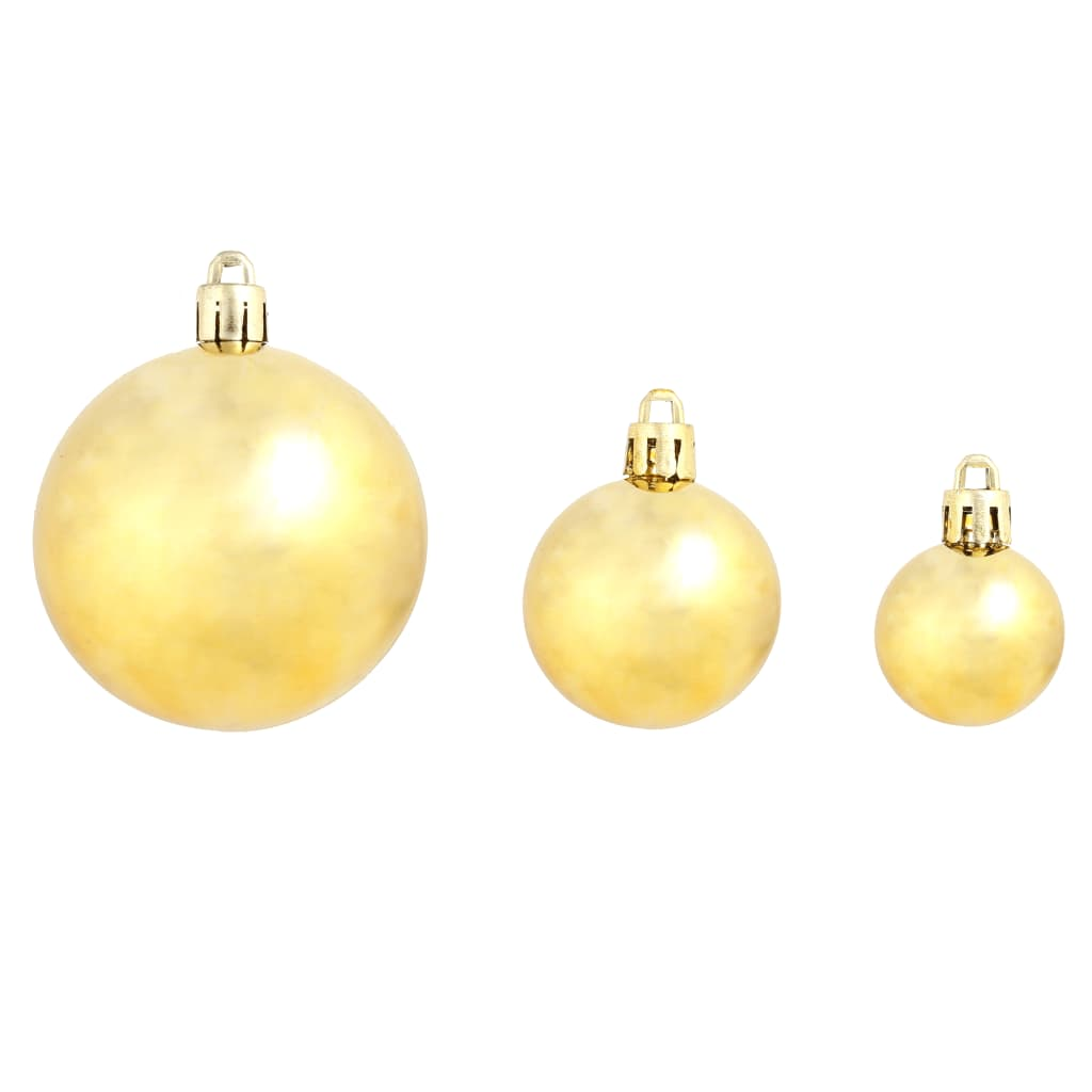 100 Piece Christmas Ball Set 1.2"/1.6"/2.4" Gold