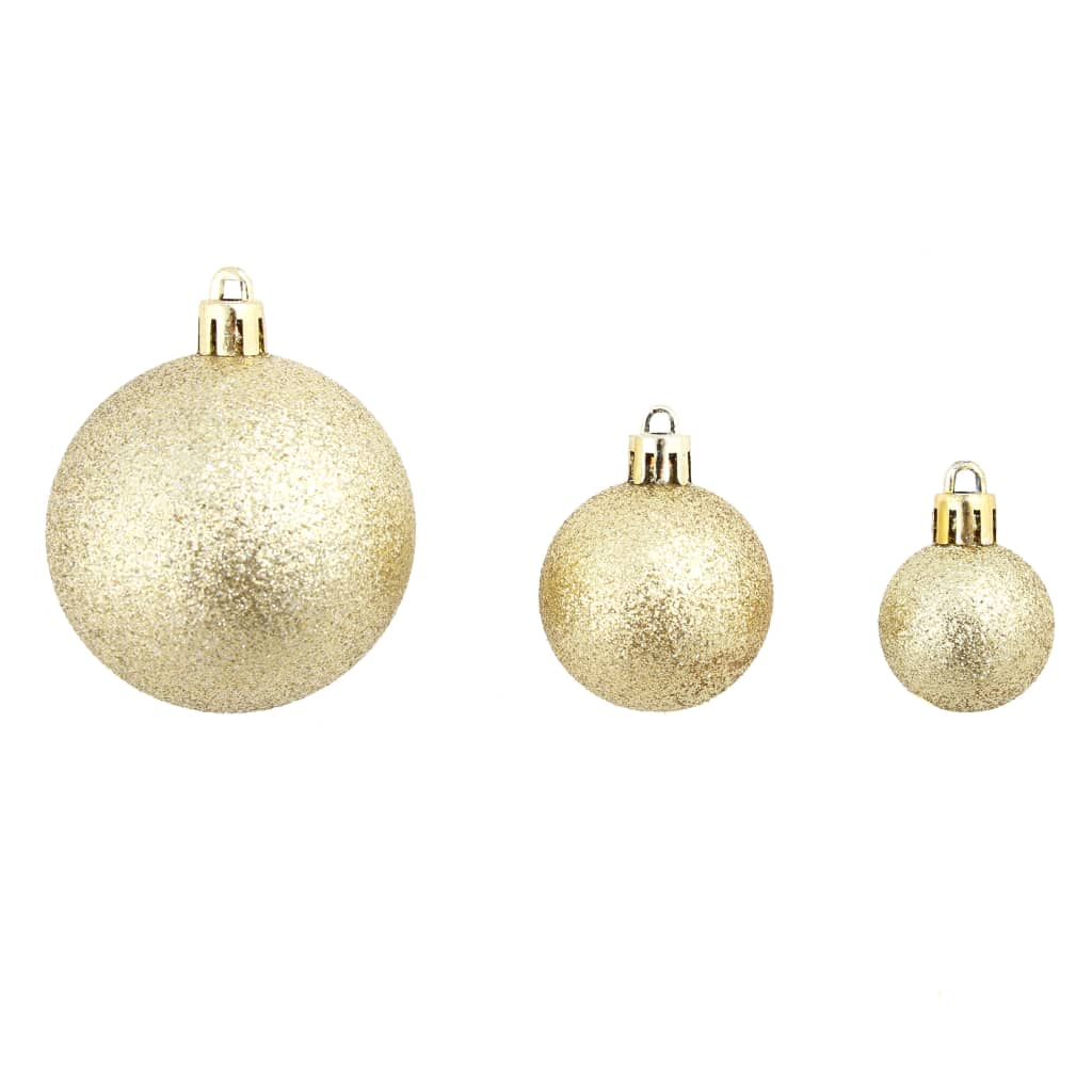 100 Piece Christmas Ball Set 1.2"/1.6"/2.4" Gold