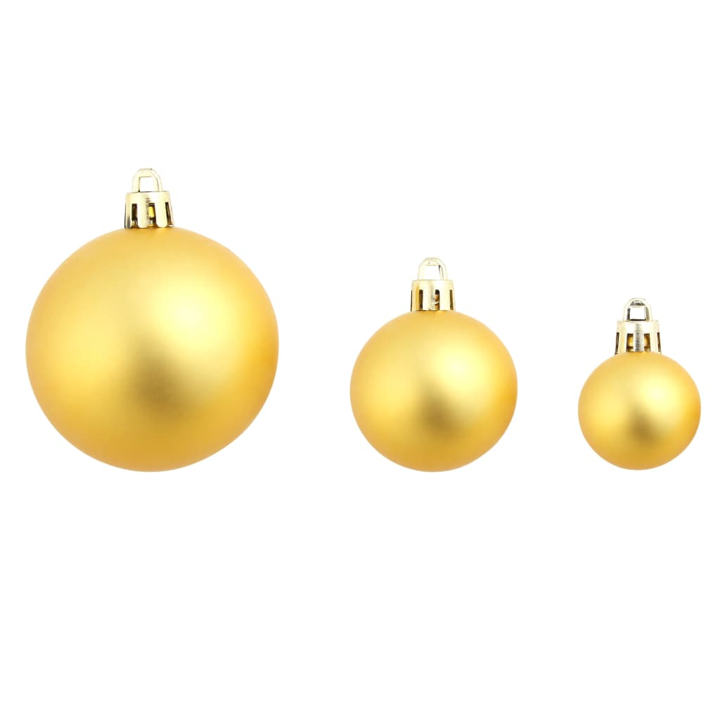 100 Piece Christmas Ball Set 1.2"/1.6"/2.4" Gold