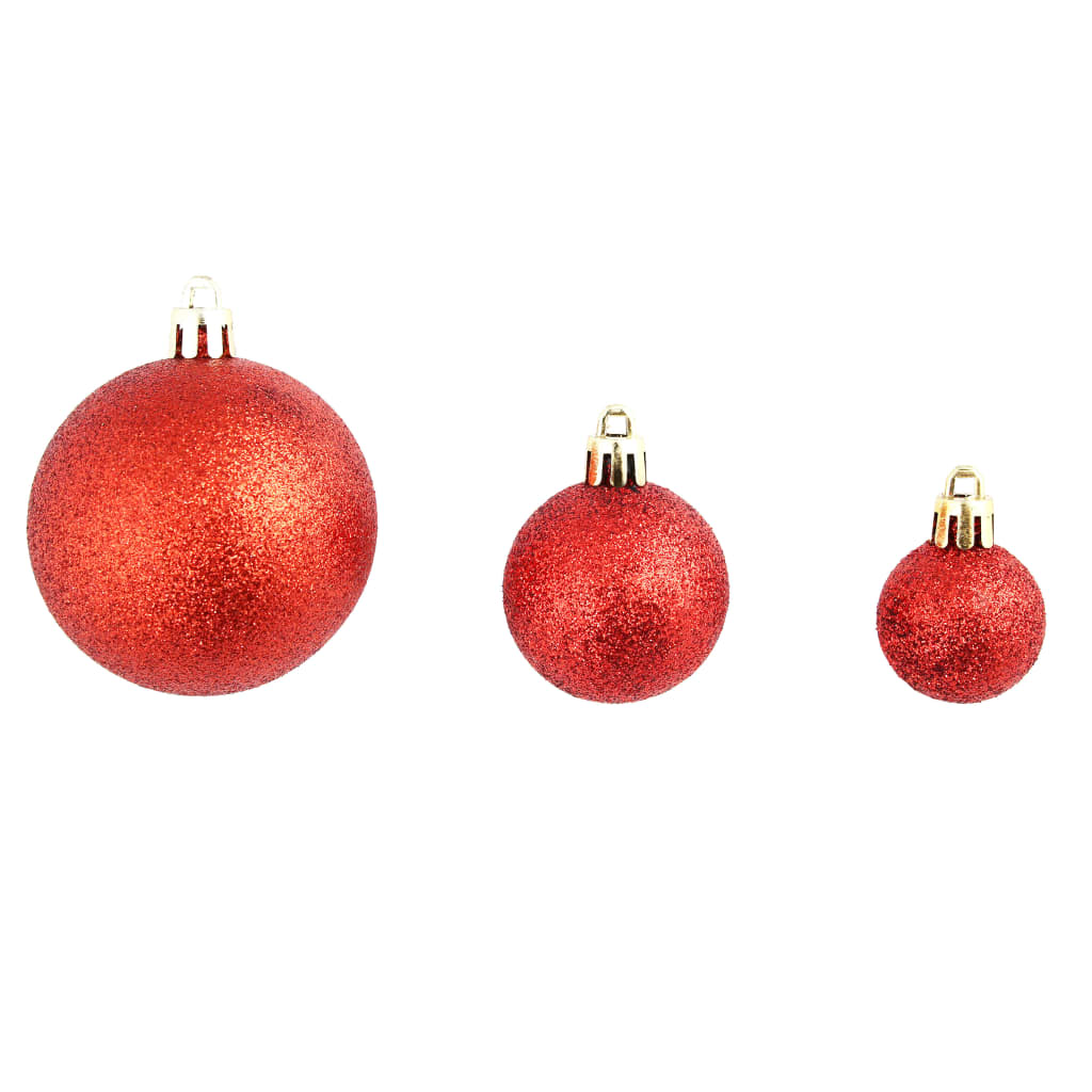 100 Piece Christmas Ball Set 1.2"/1.6"/2.4" Red