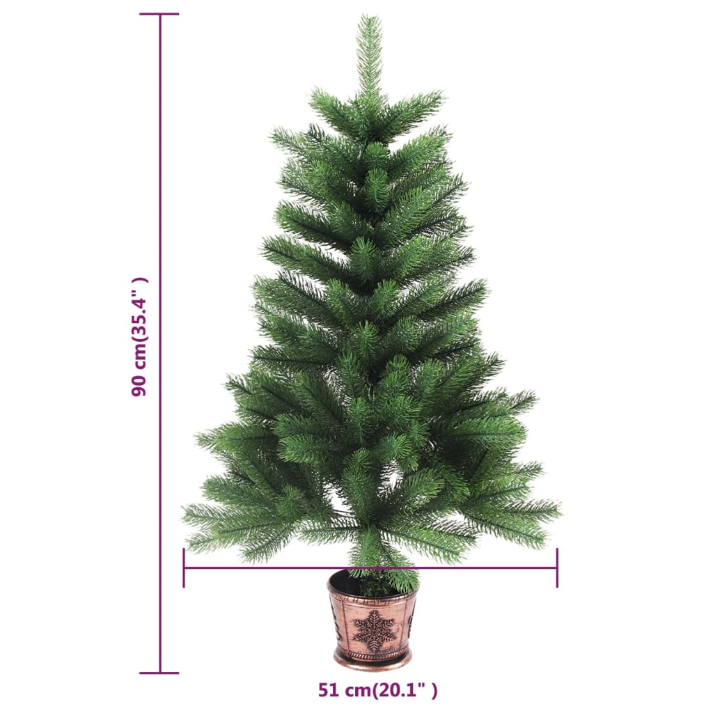 vidaXL Artificial Christmas Tree Lifelike Needles 3 ft Green