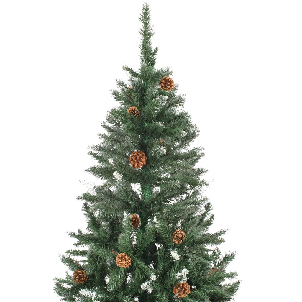 Artificial Christmas Tree with Pine Cones and White Glitter 5 ft