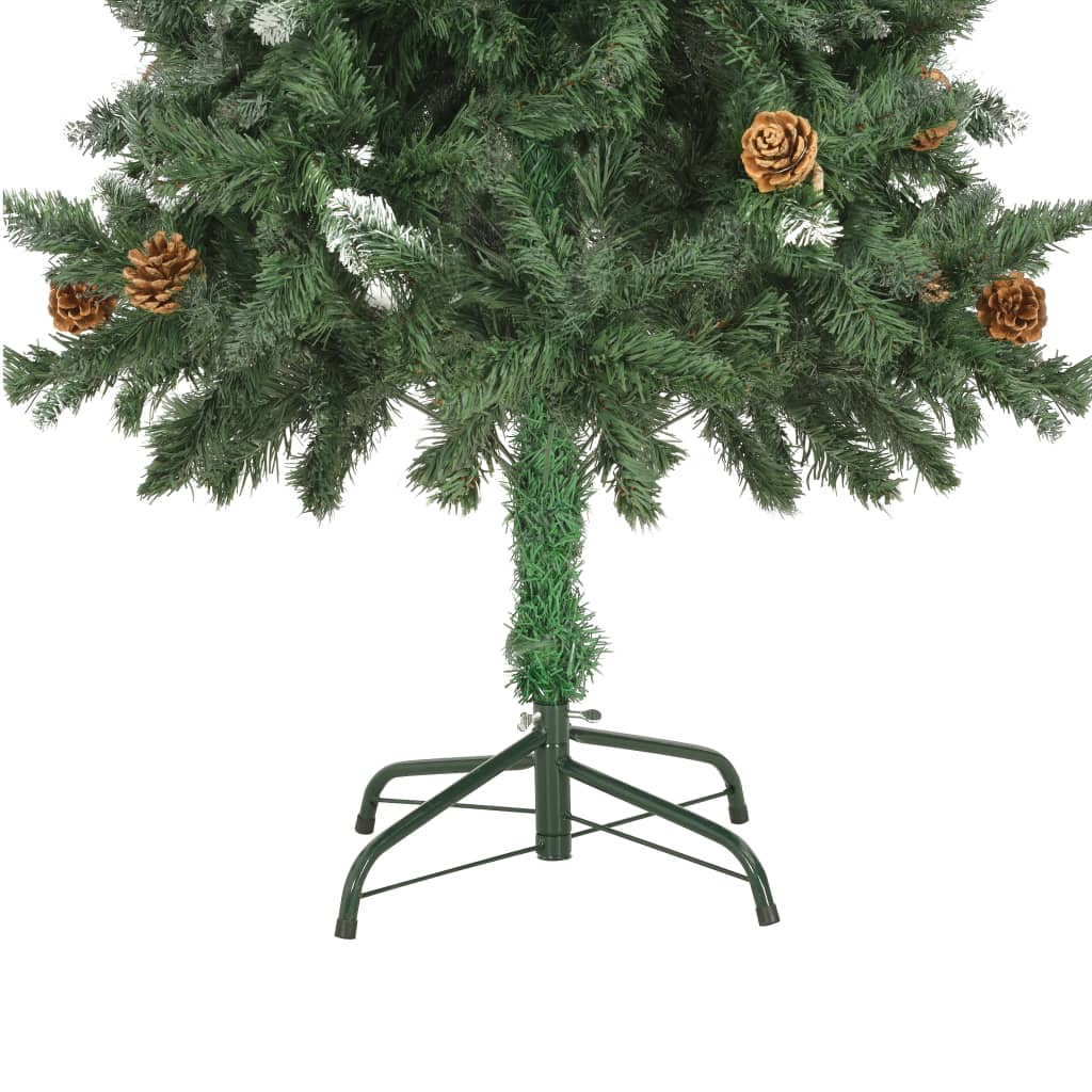 Artificial Christmas Tree with Pine Cones and White Glitter 5 ft