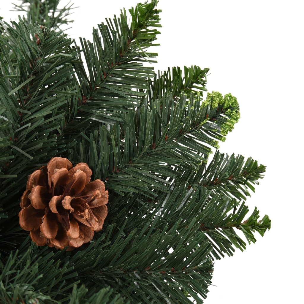 Artificial Christmas Tree with Pine Cones Green 7 ft