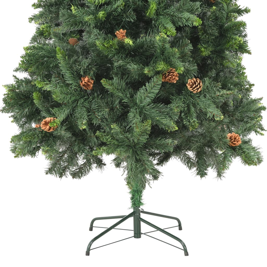 Artificial Christmas Tree with Pine Cones Green 7 ft