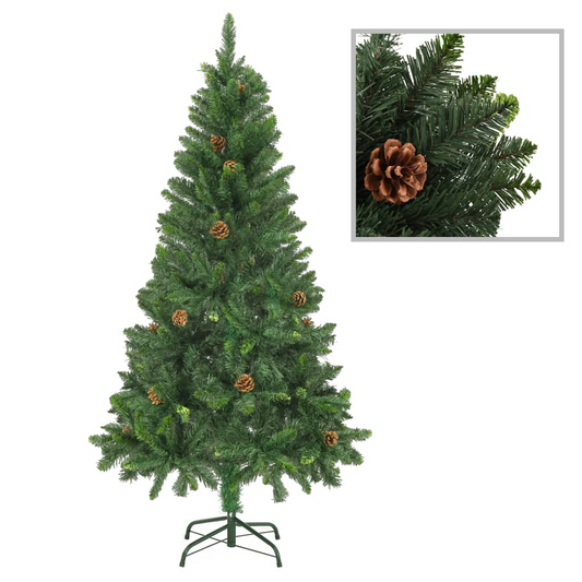 Artificial Christmas Tree with Pine Cones Green 5 ft