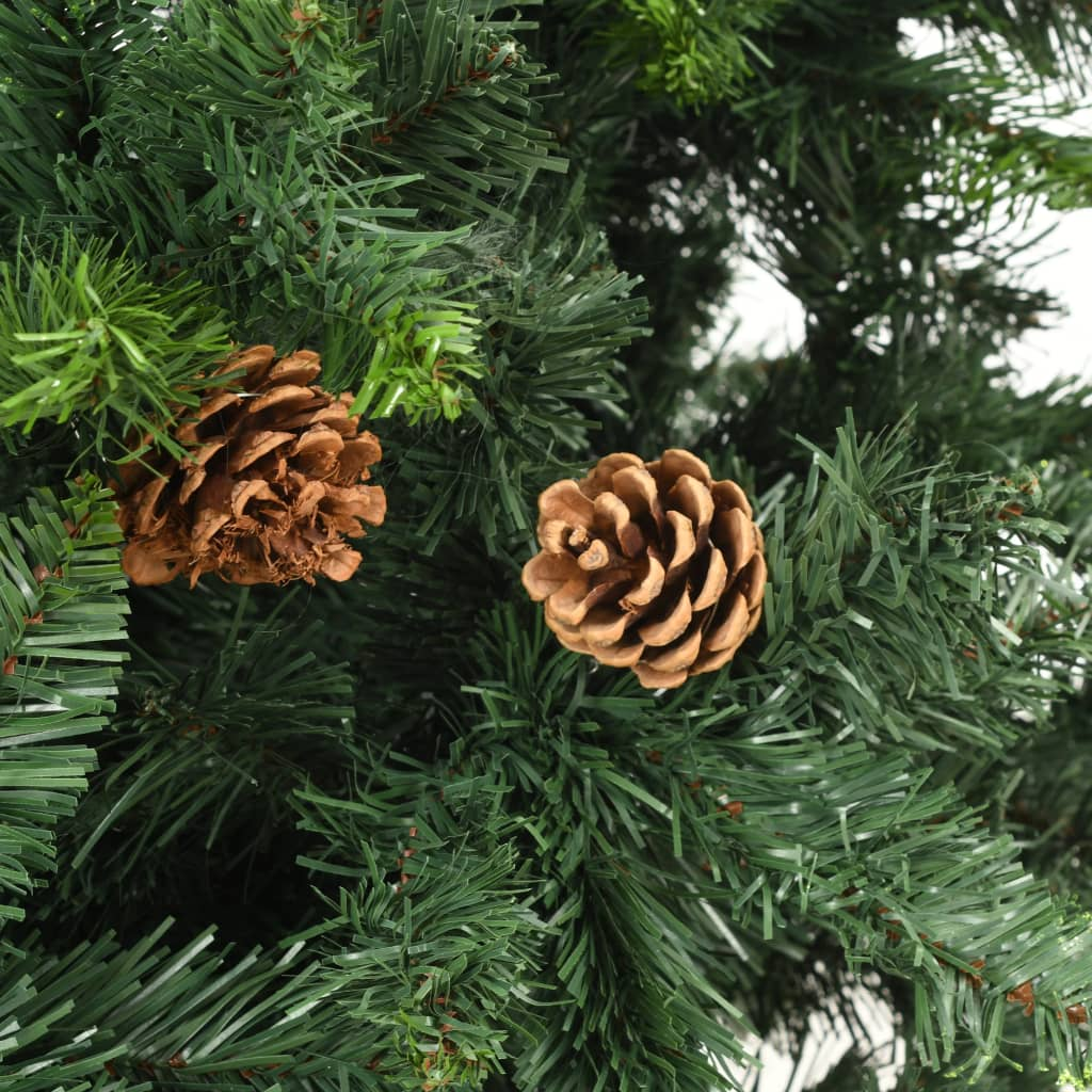 Artificial Christmas Tree with Pine Cones Green 5 ft