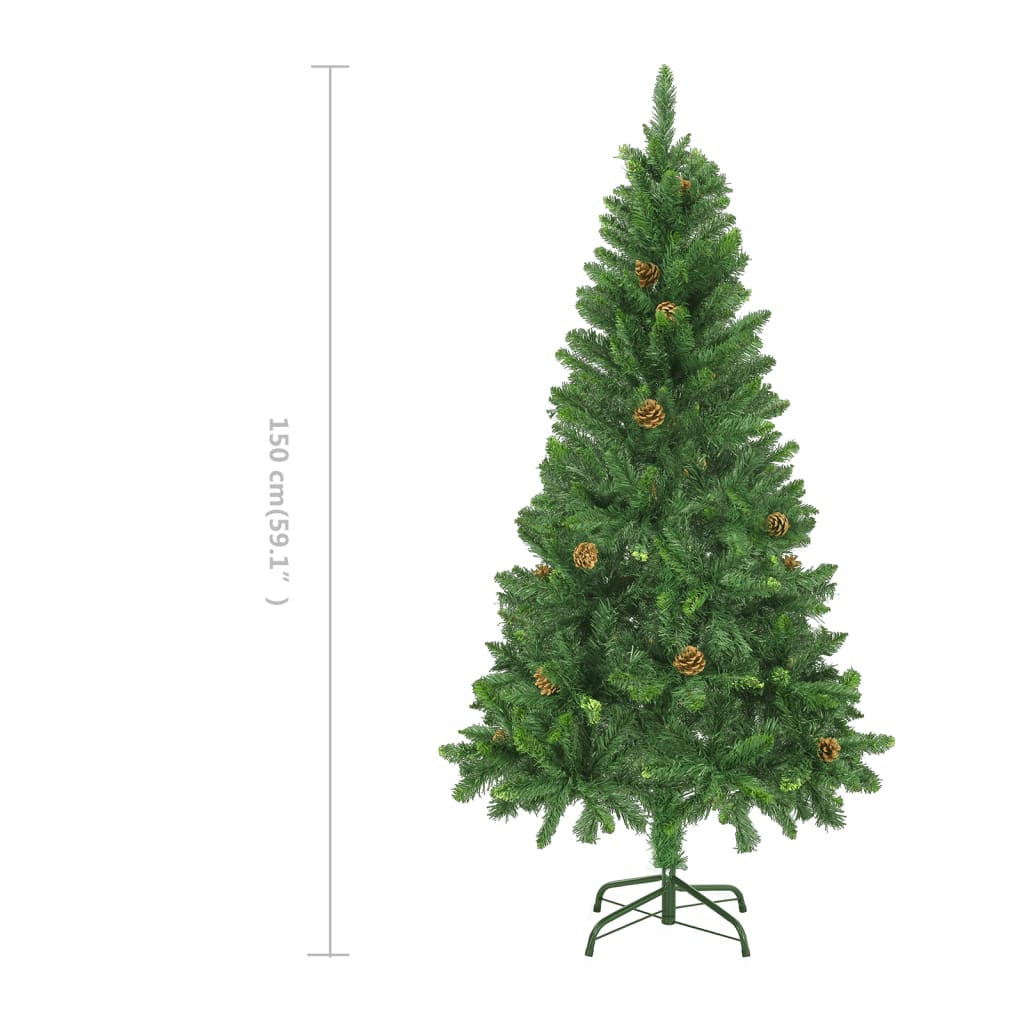 Artificial Christmas Tree with Pine Cones Green 5 ft