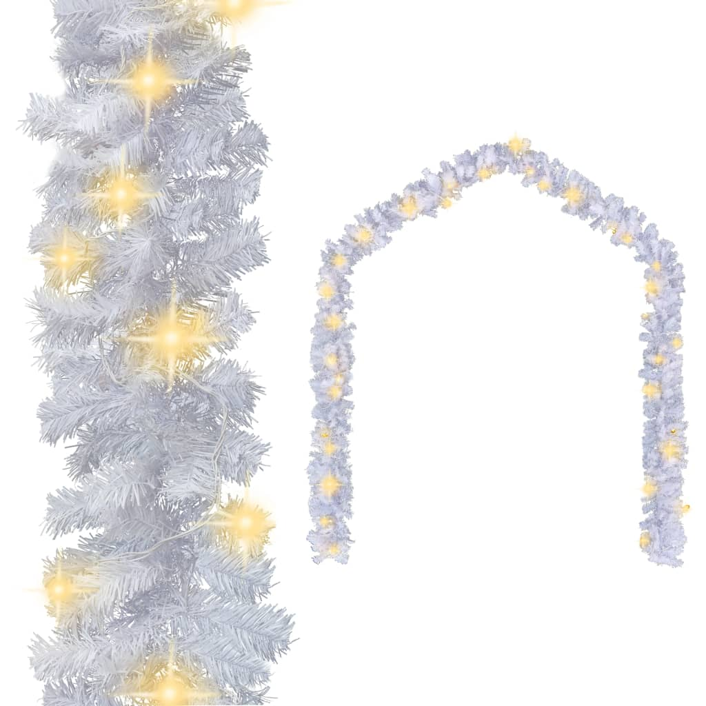 vidaXL Christmas Garland with LED Lights 66 ft White