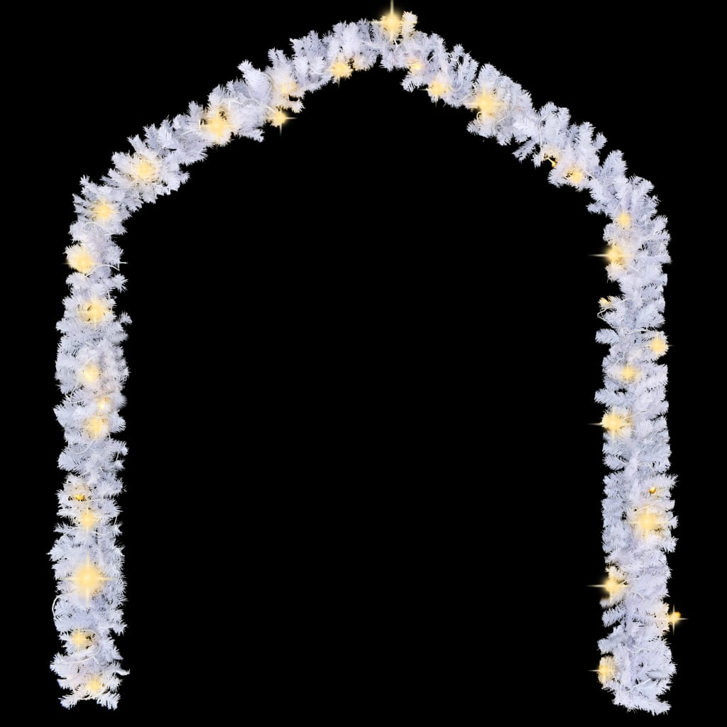 vidaXL Christmas Garland with LED Lights 66 ft White