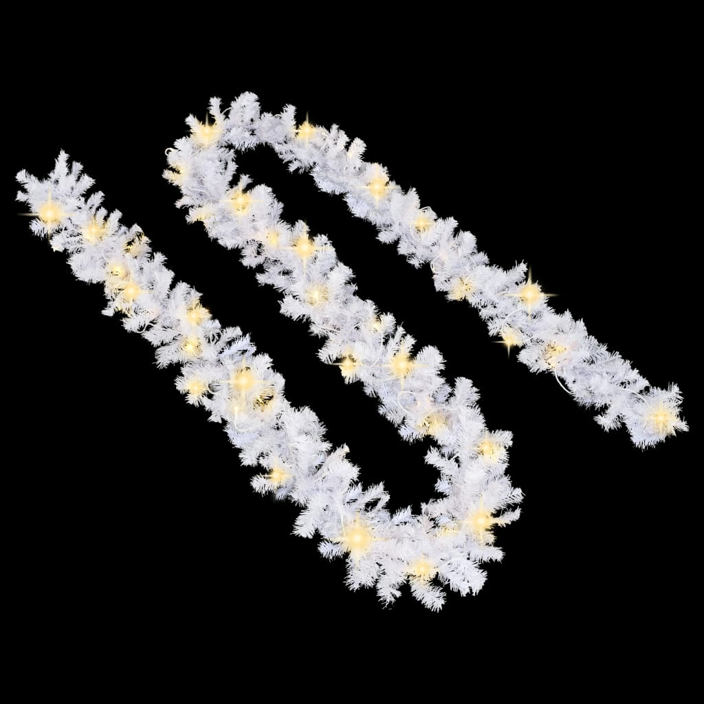 vidaXL Christmas Garland with LED Lights 66 ft White