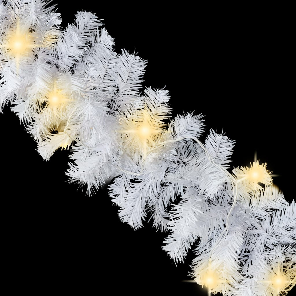 vidaXL Christmas Garland with LED Lights 66 ft White