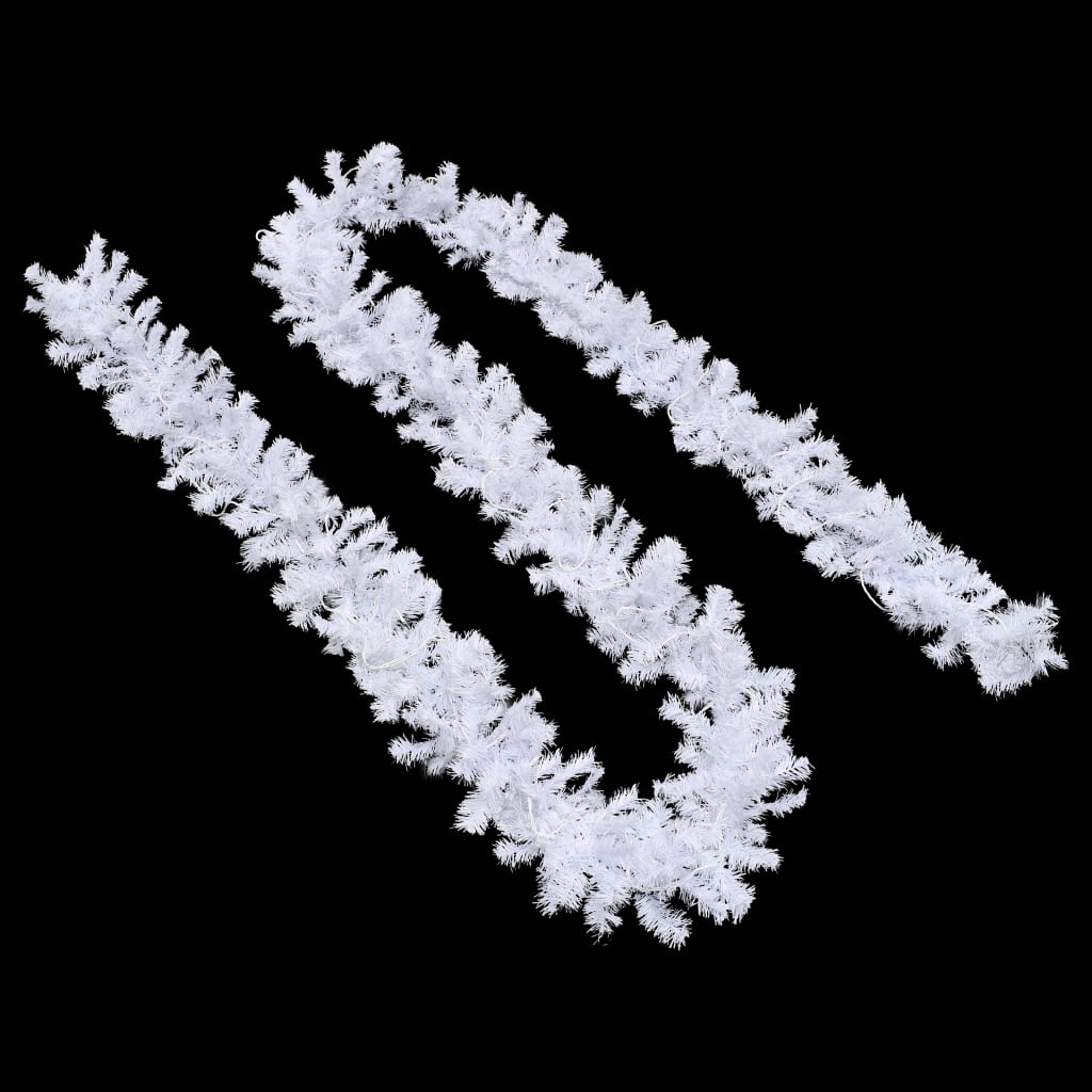 vidaXL Christmas Garland with LED Lights 16 ft White