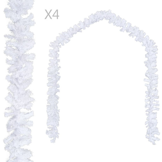 Christmas Garlands 4 pcs White 106.2" PVC