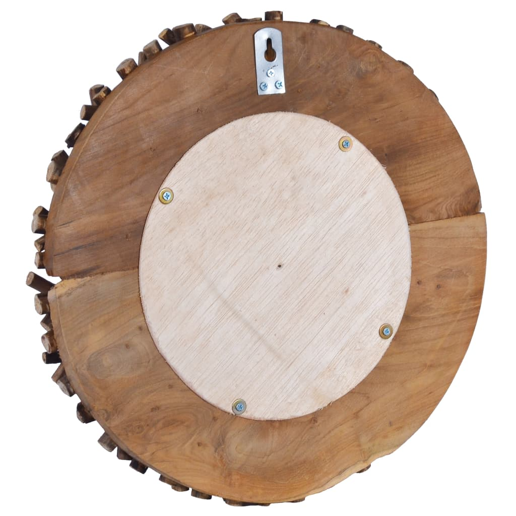 vidaXL Wall Mirror 15.7" Teak Round