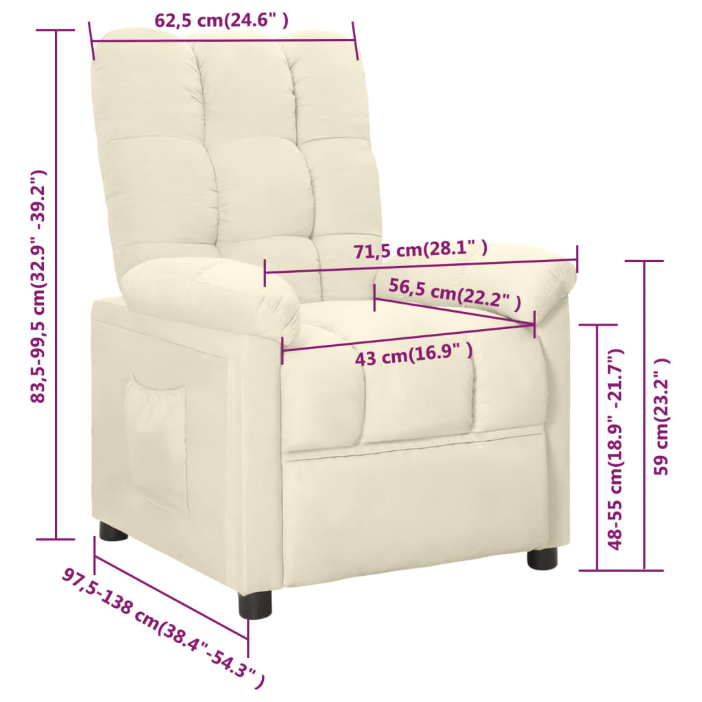 Recliner Cream Fabric