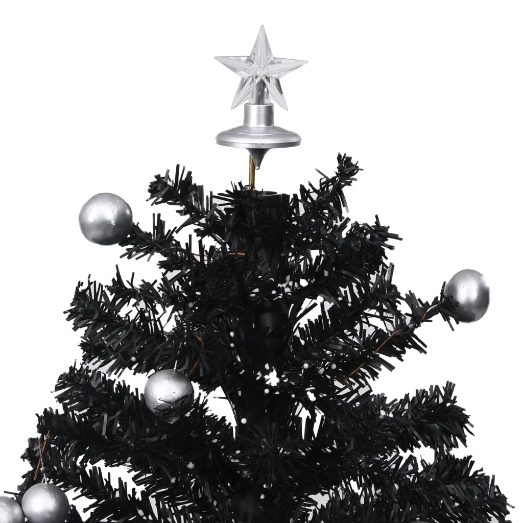 Snowing Christmas Tree with Umbrella Base Black 2 ft PVC