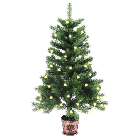 vidaXL Artificial Pre-lit Christmas Tree 25.6" Green