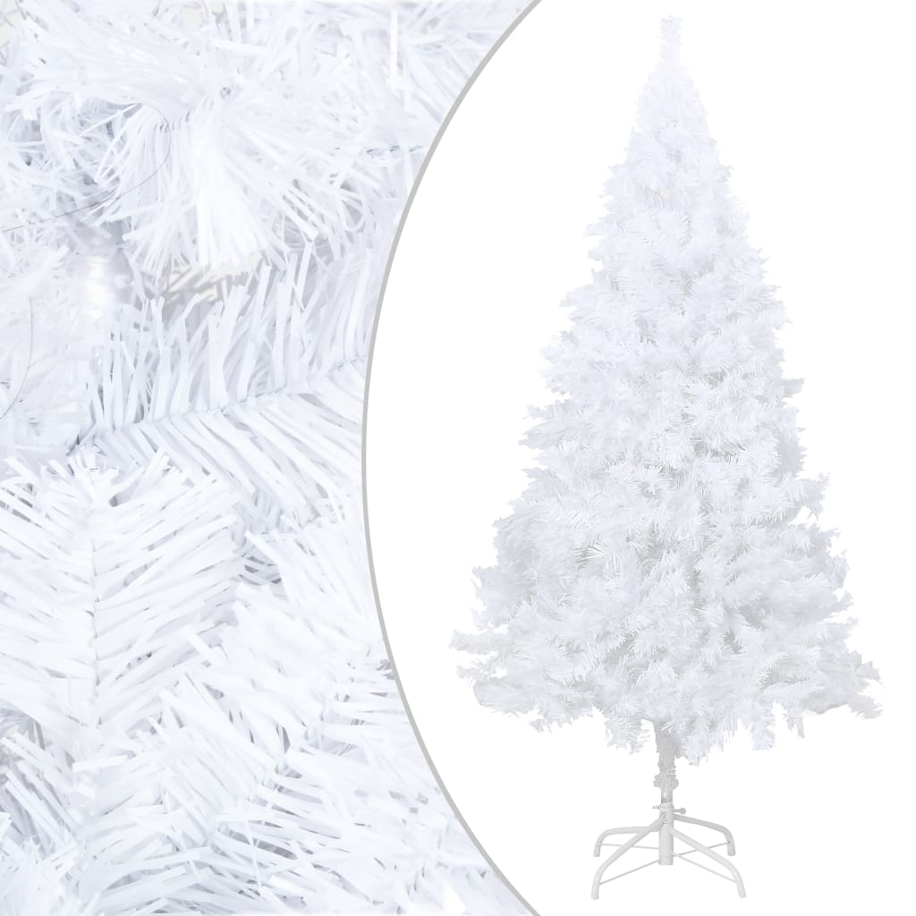 Artificial Pre-lit Christmas Tree with Thick Branches White 59.1"