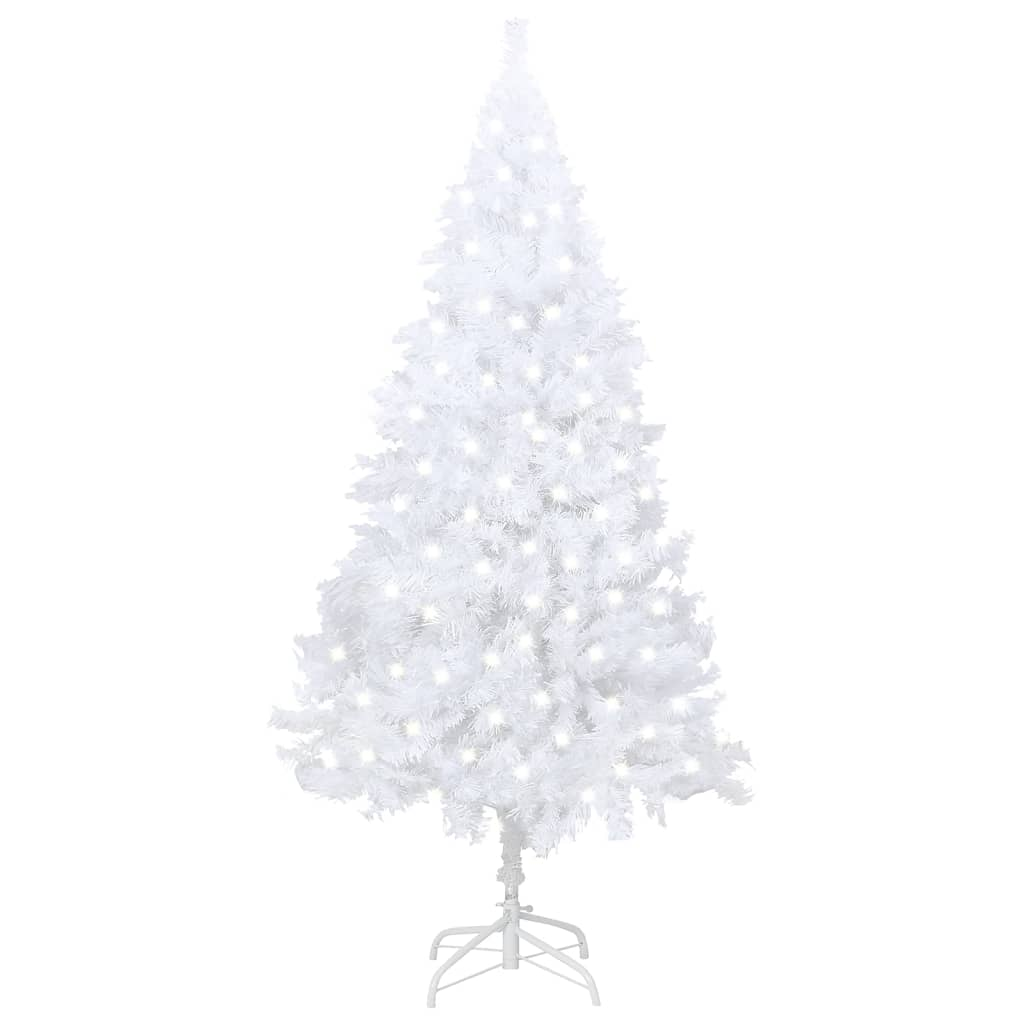 Artificial Pre-lit Christmas Tree with Thick Branches White 47.2"