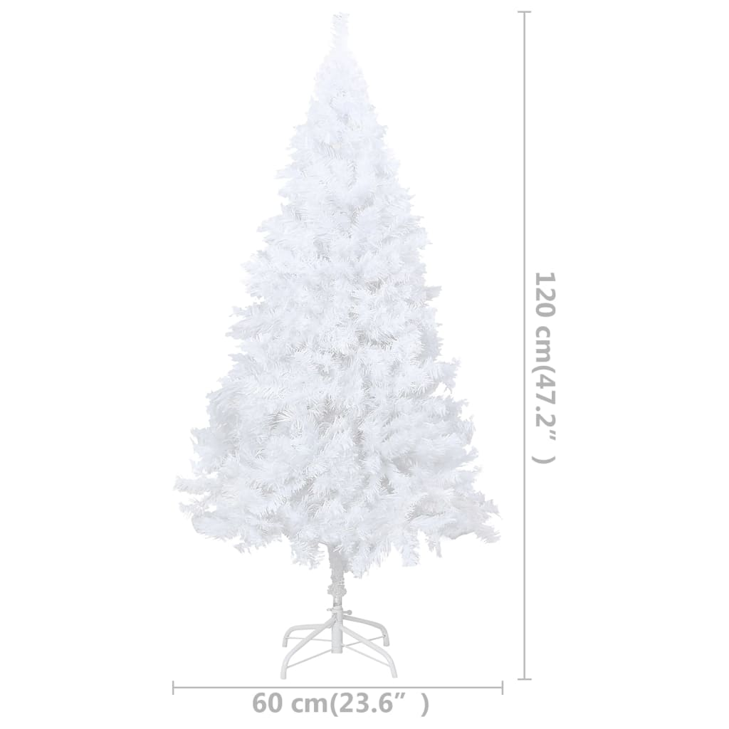 Artificial Pre-lit Christmas Tree with Thick Branches White 47.2"