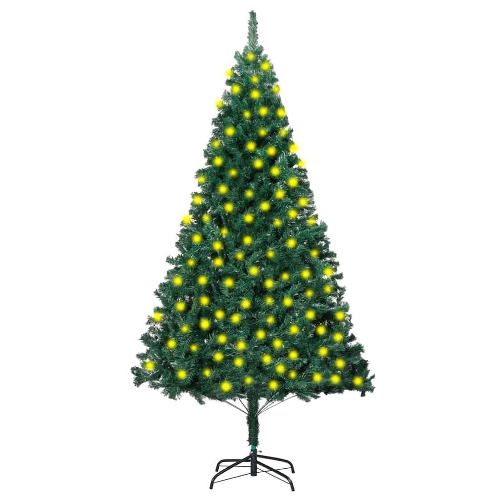 Artificial Pre-lit Christmas Tree with Thick Branches Green 82.7"