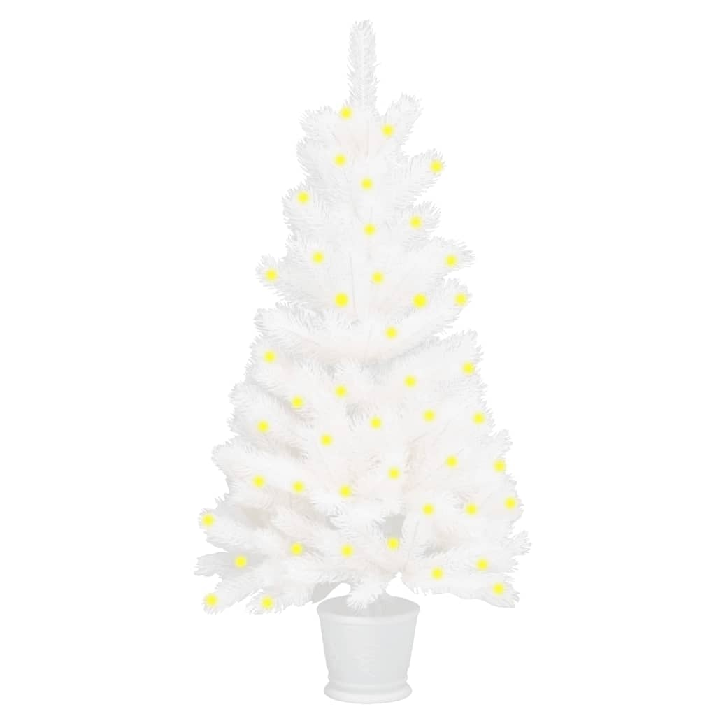 Artificial Pre-lit Christmas Tree White 35.4"