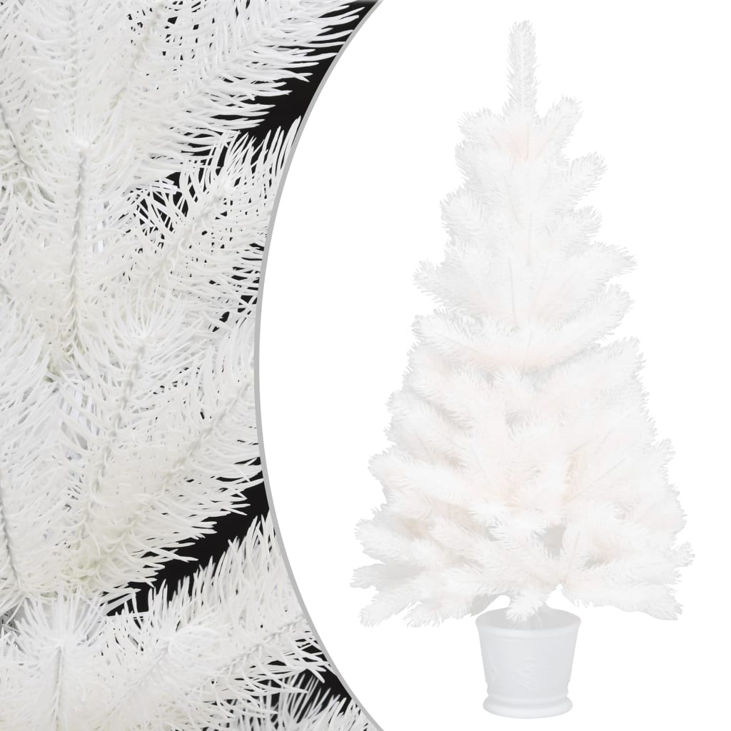 Artificial Pre-lit Christmas Tree White 35.4"