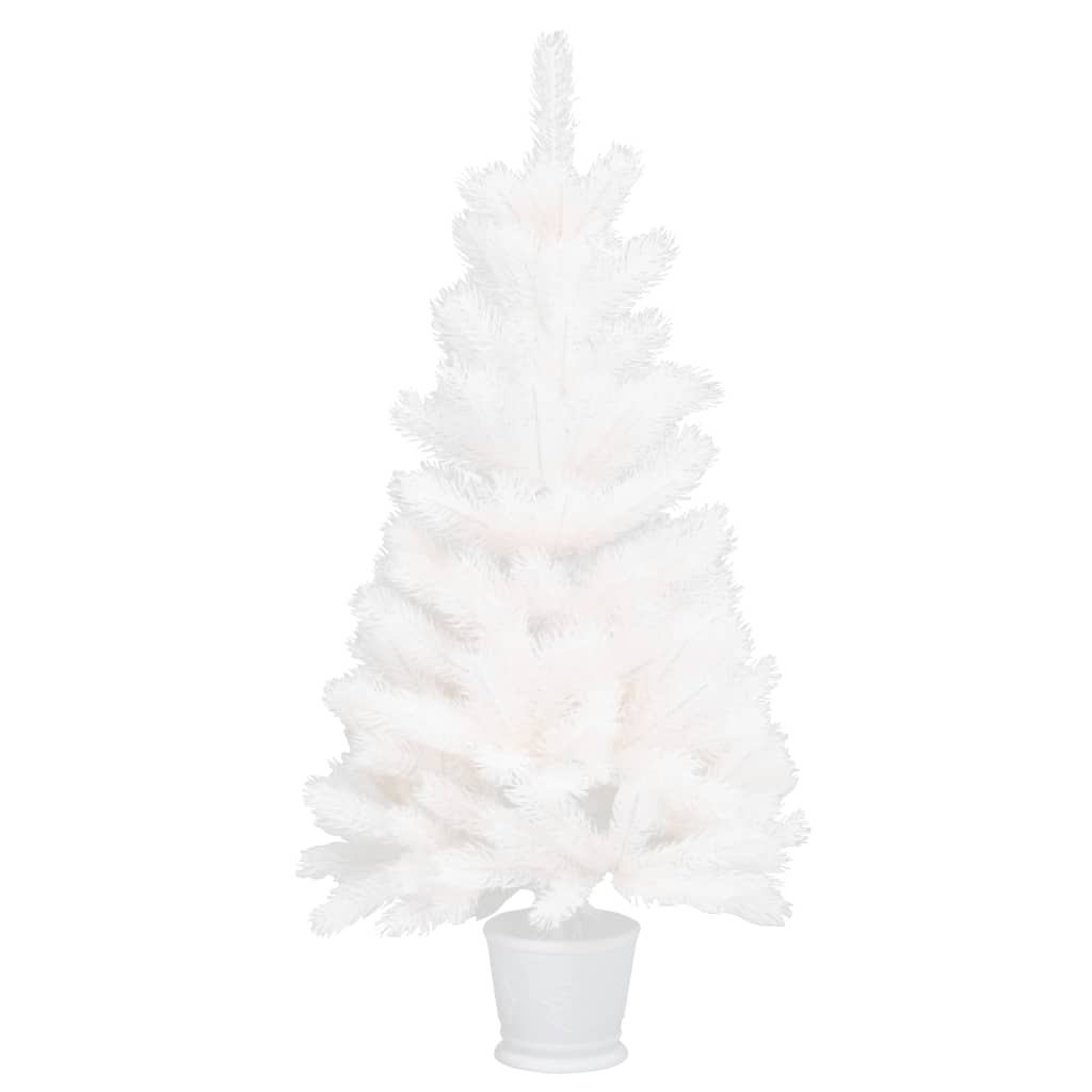 Artificial Pre-lit Christmas Tree White 35.4"