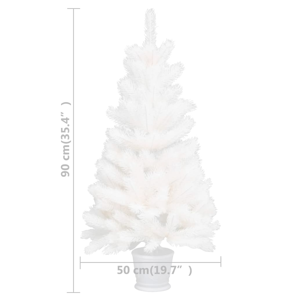 Artificial Pre-lit Christmas Tree White 35.4"