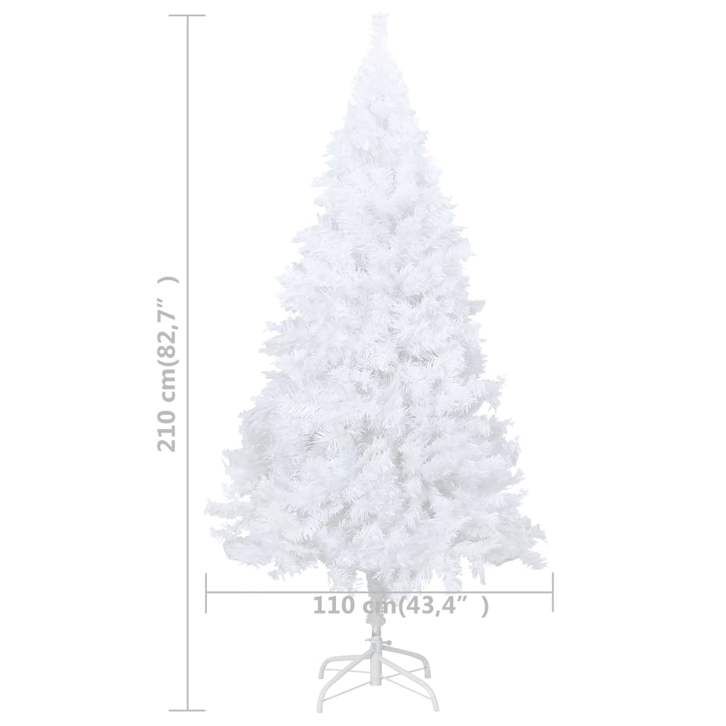 Artificial Pre-lit Christmas Tree with Thick Branches White 82.7"