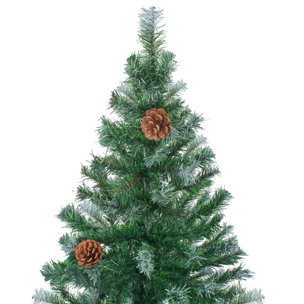 vidaXL Artificial Pre-lit Christmas Tree with Pinecones 82.7"