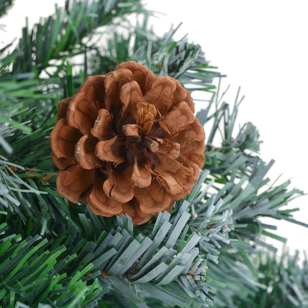 vidaXL Artificial Pre-lit Christmas Tree with Pinecones 82.7"