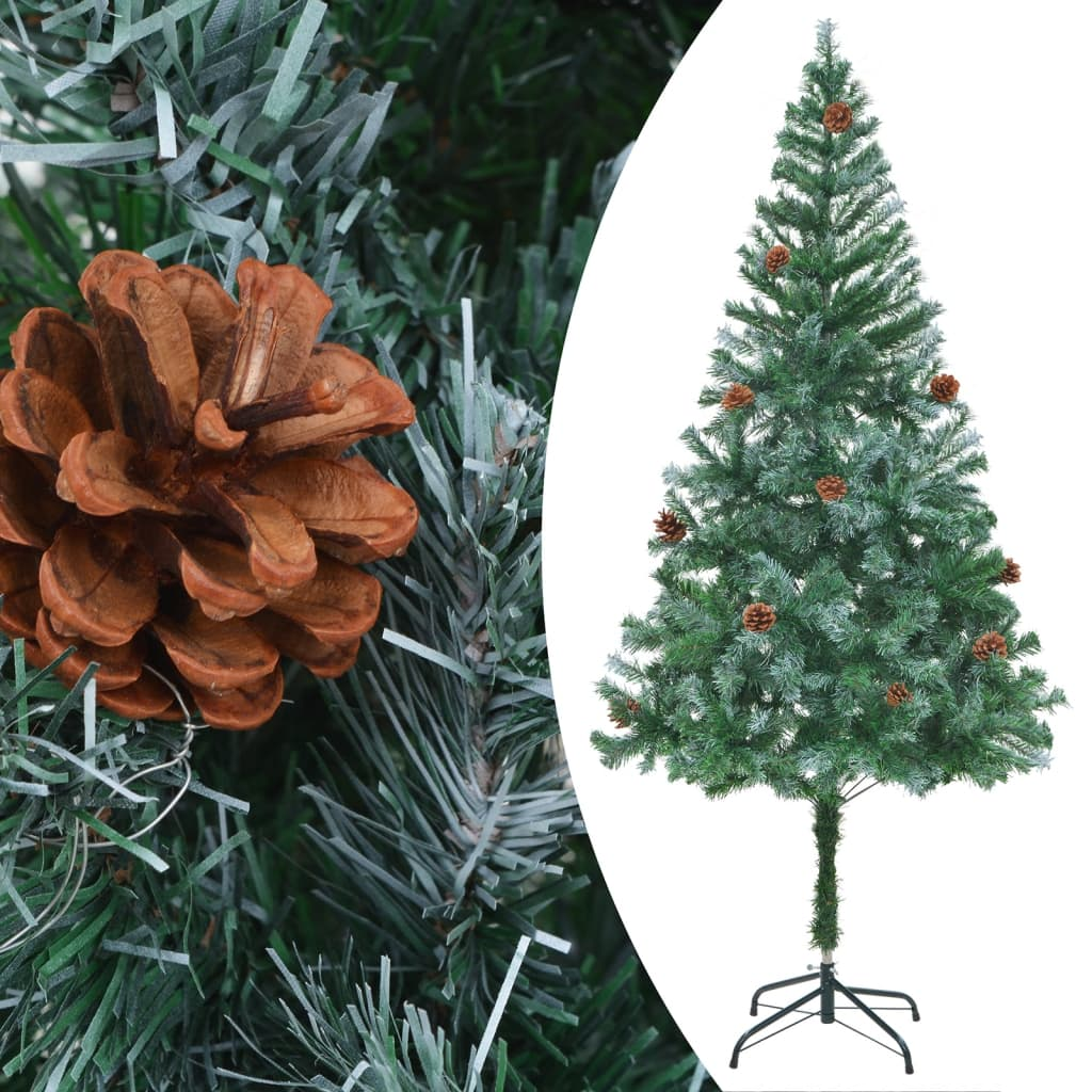 Artificial Pre-lit Christmas Tree with Pinecones 70.9"