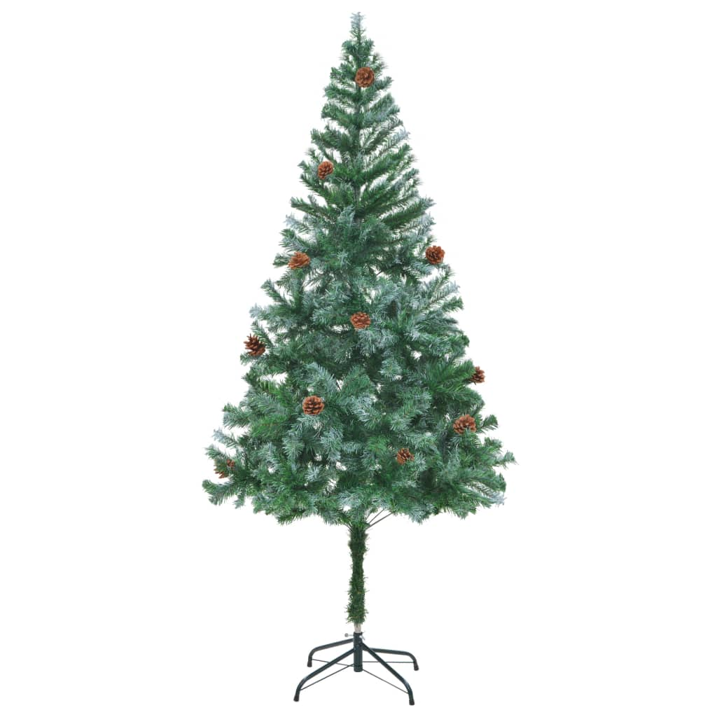 Artificial Pre-lit Christmas Tree with Pinecones 70.9"