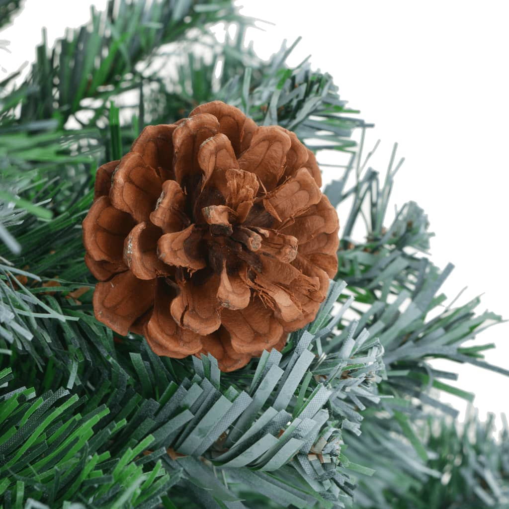 Artificial Pre-lit Christmas Tree with Pinecones 70.9"