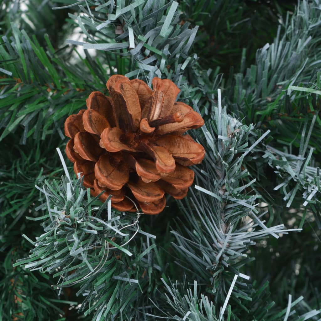 Frosted Pre-lit Christmas Tree with Pinecones 59.1"