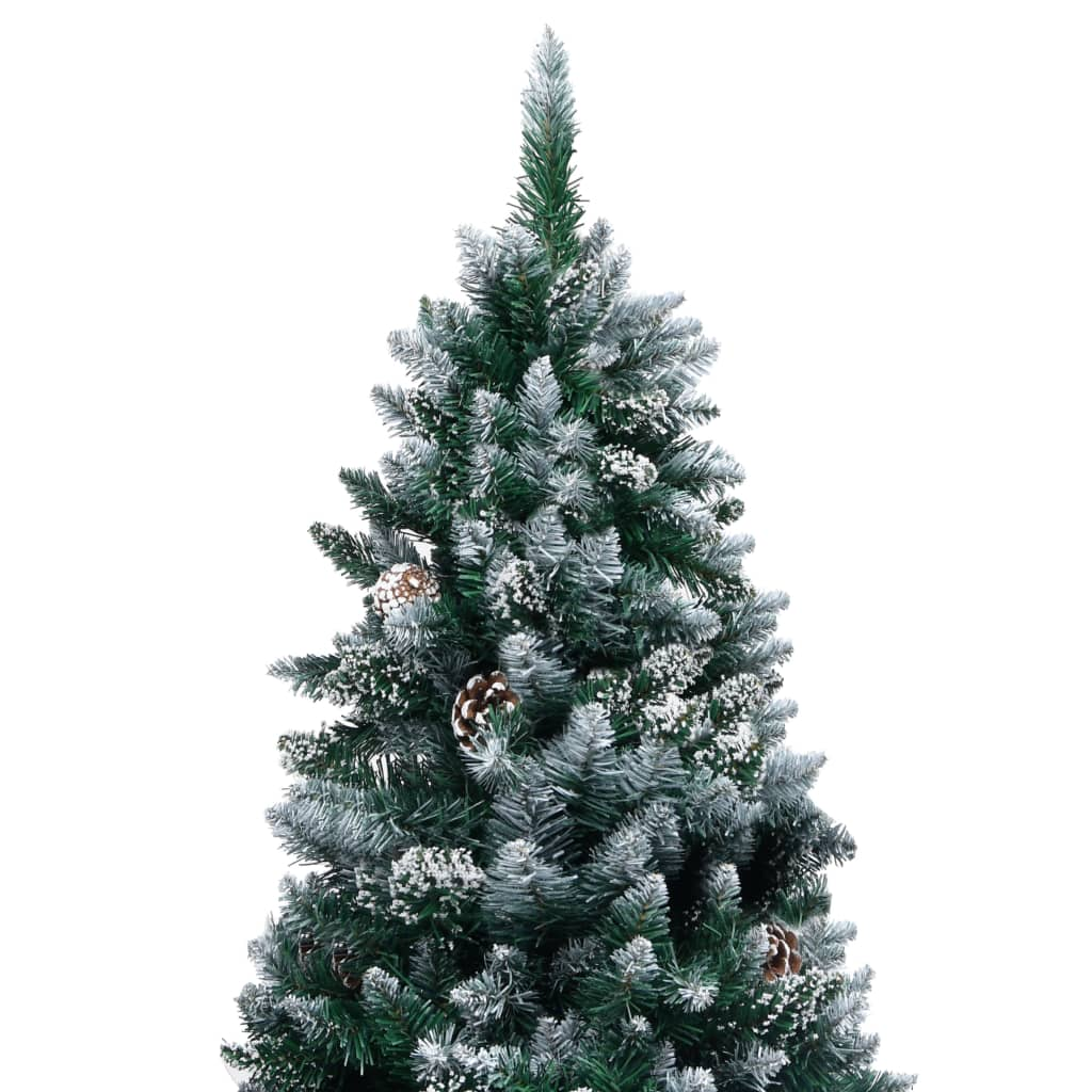 Artificial Christmas Tree LEDs&Pine Cones&White Snow 94.5"