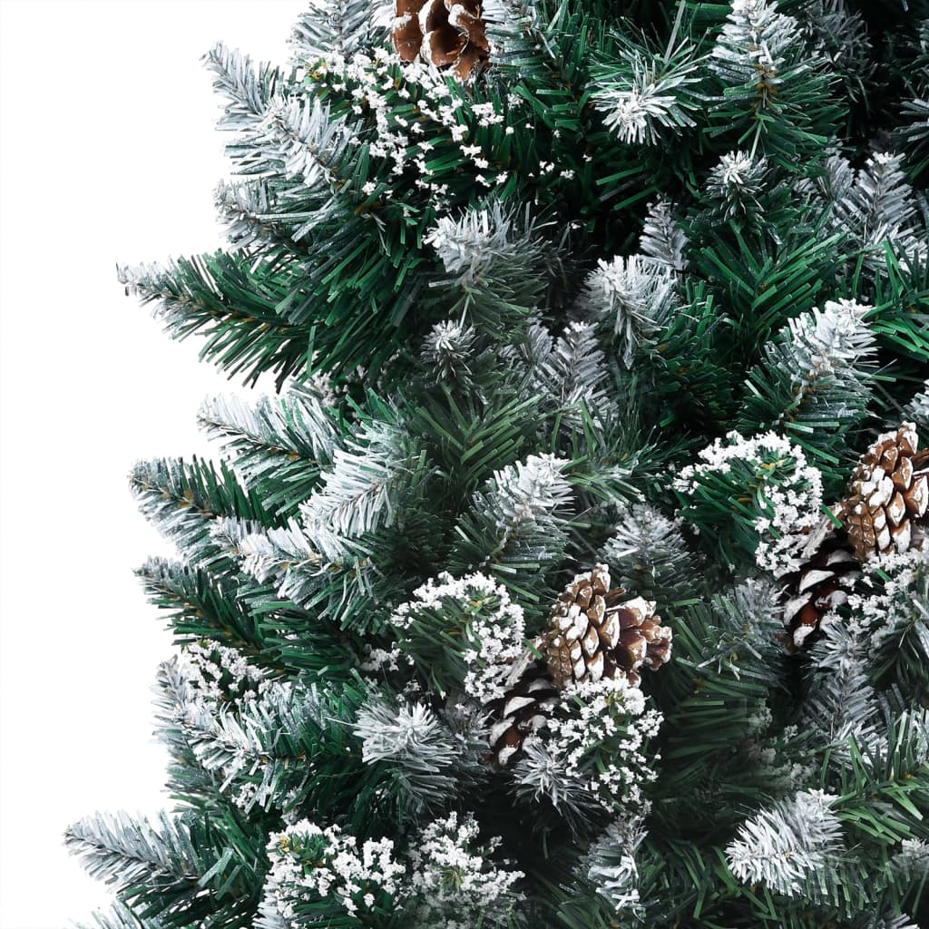 Artificial Christmas Tree LEDs&Pine Cones&White Snow 94.5"