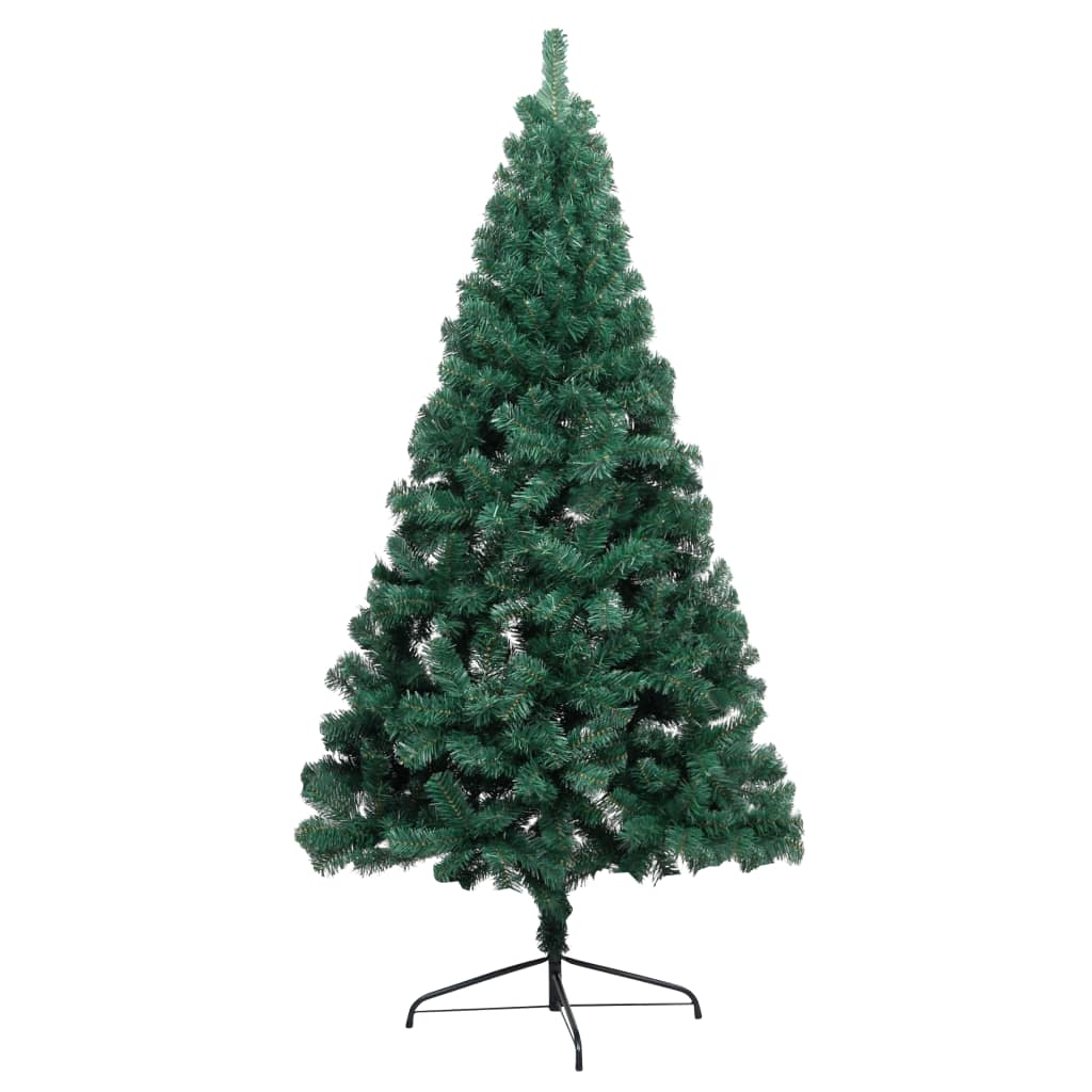 Artificial Half Pre-lit Christmas Tree with Stand Green 59.1" PVC