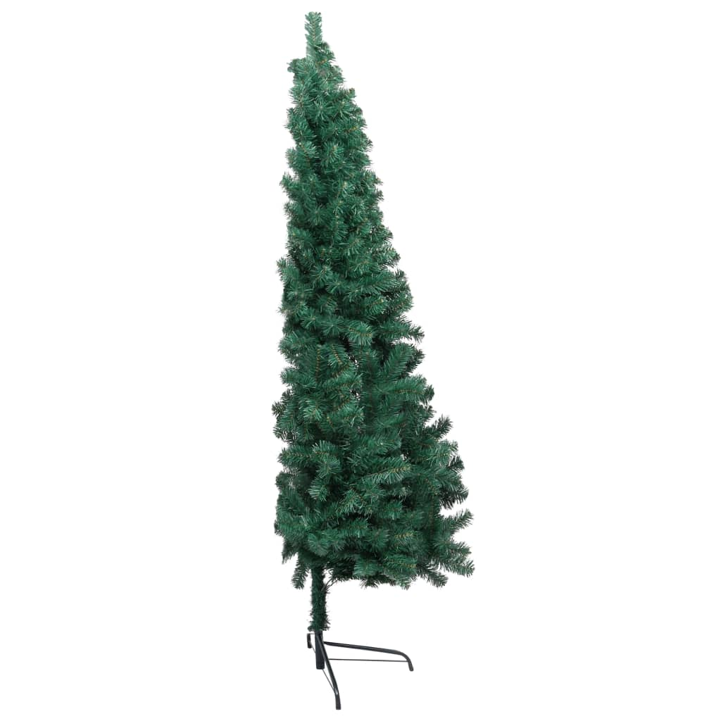 Artificial Half Pre-lit Christmas Tree with Stand Green 59.1" PVC