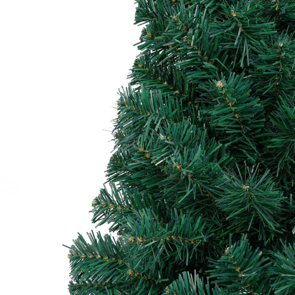 Artificial Half Pre-lit Christmas Tree with Stand Green 59.1" PVC