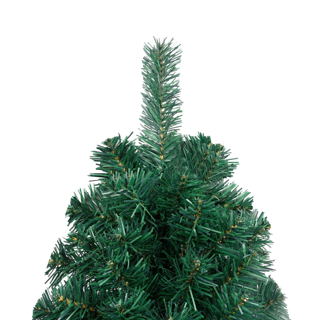 Artificial Half Pre-lit Christmas Tree with Stand Green 59.1" PVC