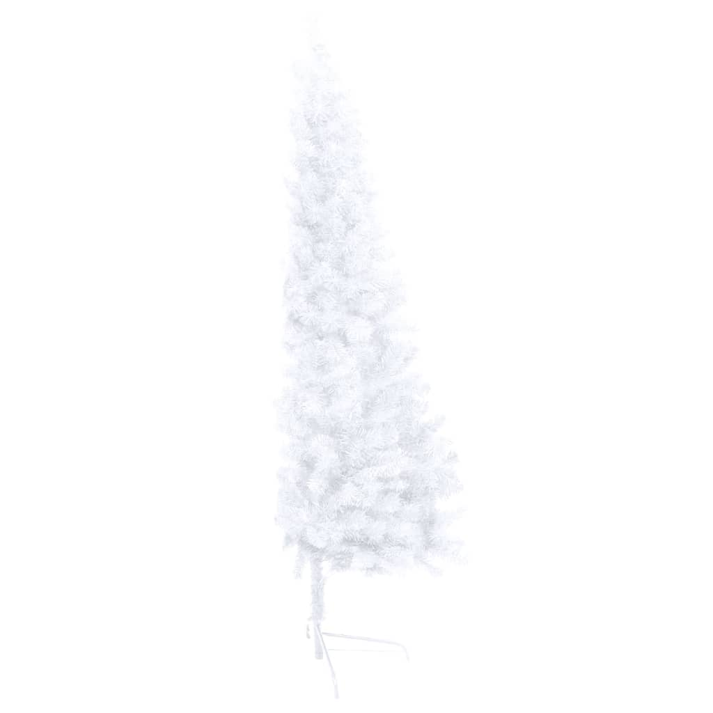 Artificial Half Pre-lit Christmas Tree with Stand White 82.7" PVC