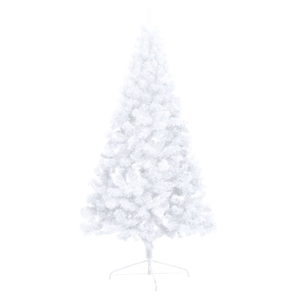 Artificial Half Pre-lit Christmas Tree with Stand White 82.7" PVC