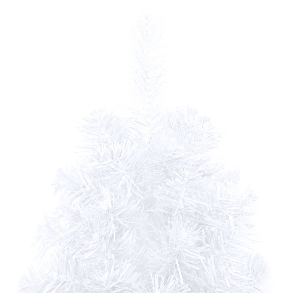 Artificial Half Pre-lit Christmas Tree with Stand White 82.7" PVC