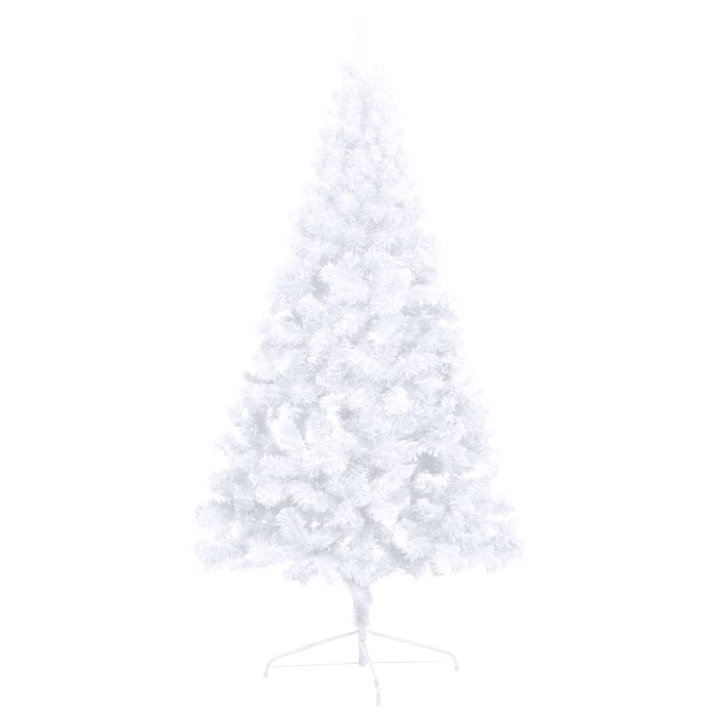 Artificial Half Pre-lit Christmas Tree with Stand White 70.9" PVC