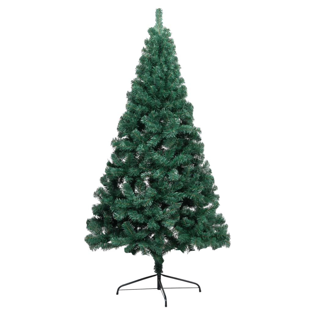 Artificial Half Pre-lit Christmas Tree with Stand Green 82.7" PVC